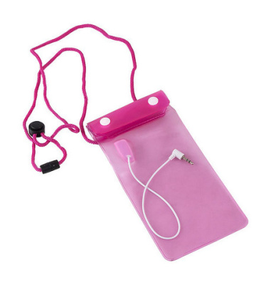 Чехол водонепроницаемый для смартфонов 100х195мм, розовый, IPX7