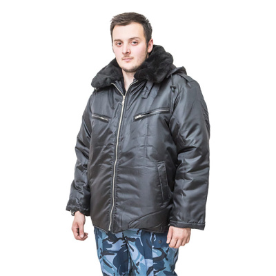 Куртка Пилот ткань Оксфорд, искусственный мех, цвет черный BVR