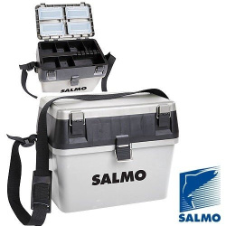 Ящик рыболов. зим. Salmo 2-х ярус.(из 2-х частей) пласт. 38x24.5x29см сер.