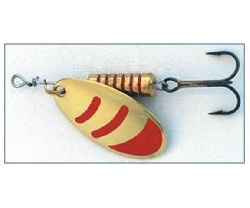 Блесна вращающаяся (вертушка) MOSCA NOME ( 15гр/Gold, Red Stripes)