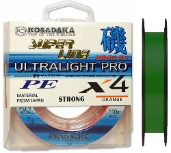 Леска плетеная (шнур) KOSADAKA SUPER LINE PE X4 ULTRALIGHT PRO (BSLX4JP-110-DG-005  (110 м 0,05мм) )