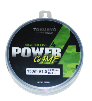 Леска плетеная (шнур) TOKURYO POWER GAME X4 LIGHT GREEN 