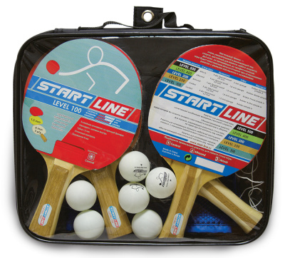 Набор START LINE: 4 Ракетки Level 100, 6 Мячей Club Select, Сетка с креплением, упаковано в сумку на