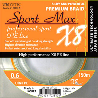 Леска плетеная (шнур) SPORT MAX X8 
