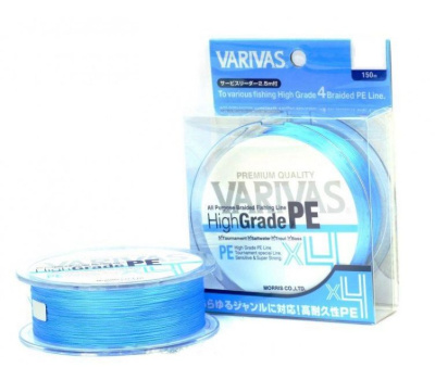 Леска плетеная (шнур) VARIVAS HIGH GRADE PE X4 WATER BLUE 