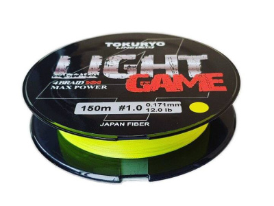Леска плетеная (шнур) TOKURYO LIGHT GAME X4 YELLOW 