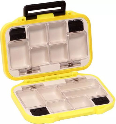 Коробка-раскладушка Kosadaka TB-S02-Y, 10.5*7*3см для мелочей/мушек, герметичная, жёлтая