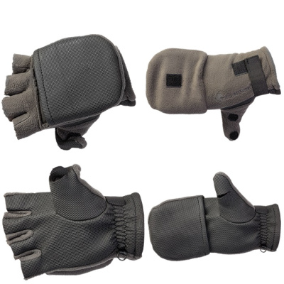 Рукавицы-перчатки беспалые, ткань неопрен, флис, цвет темный графит TAGRIDER 0913-14