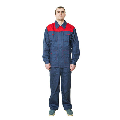 Костюм Лидер (куртка, полукомбинзон) ткань саржа, цвет синий-красный BVR