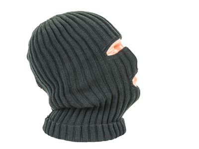 Шапка-маска подшлемник вязанный 2-х нитка, цвет черный BVR (Разм. Безразмерный ряд / Рост )