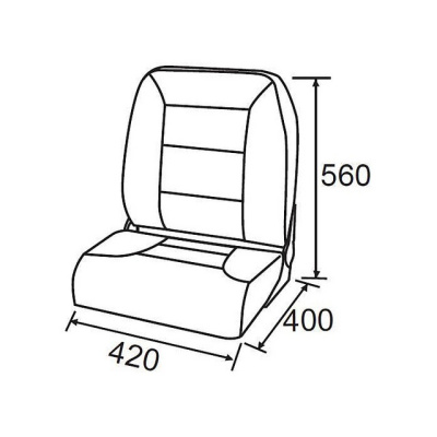 Кресло Premium High Back Boat Seat - Серый/Графит