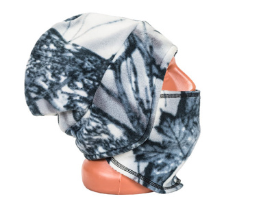Шапка-маска Снегоход ткань флис, рисунок Лес, цвет белый BVR (Разм. Безразмерный ряд / Рост )