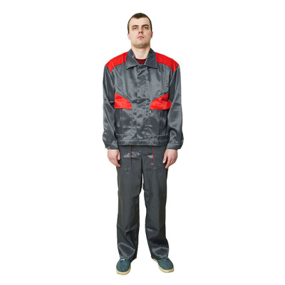 Костюм ИТР Весна (куртка,полукомбензон) мембрана PAINTBALL, цвет серый-красный BVR