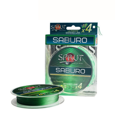 Леска плетеная (шнур) SPRUT SABURO SOFT ULTIMATE BRAIDED LINE X4 (sprut31249  (95 м 0,25мм) )