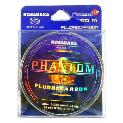 Леска флюорокарбон KOSADAKA PHANTOM (LPHT104  (50 м 0,104мм) )