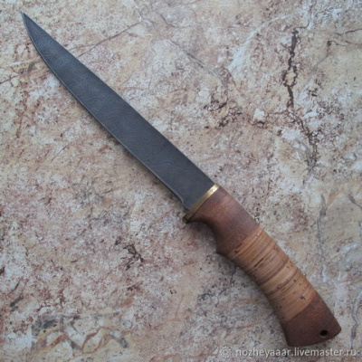 Нож Филейный Дамаск (береста)