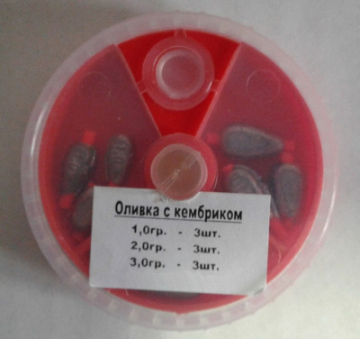 Набор грузов олива 3 секции с кембриком (1-2-3 гр.) в банке