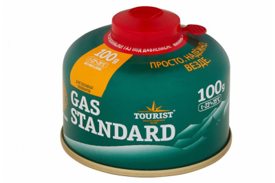 Баллон газовый TOURIST GAS STANDARD (TBR-100) для портативных приборов - резьбовой