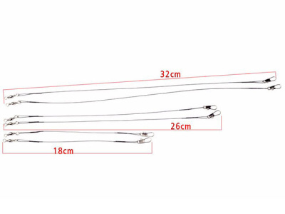 Набор поводков  Yumoshi  Braided Wire (3 размера в комплекте.)